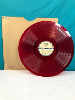 Muzak Matrix Vertical 16 " Red Vinyl Lp Record 413 Harry Breuer - Bill Gale