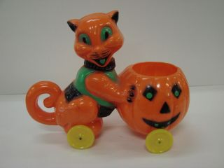Rare 1940s Halloween Rosbro Dog W/ Mask Lollipop Holder While Candy Container