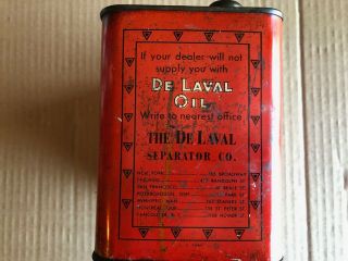 Antique De Laval Cream Separator Oil Can Half - Gallon Dairy Farm 4
