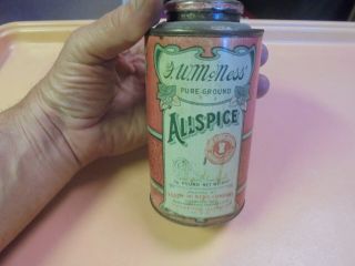 Vintage F.  W.  Mcness Allspice Spice Tin