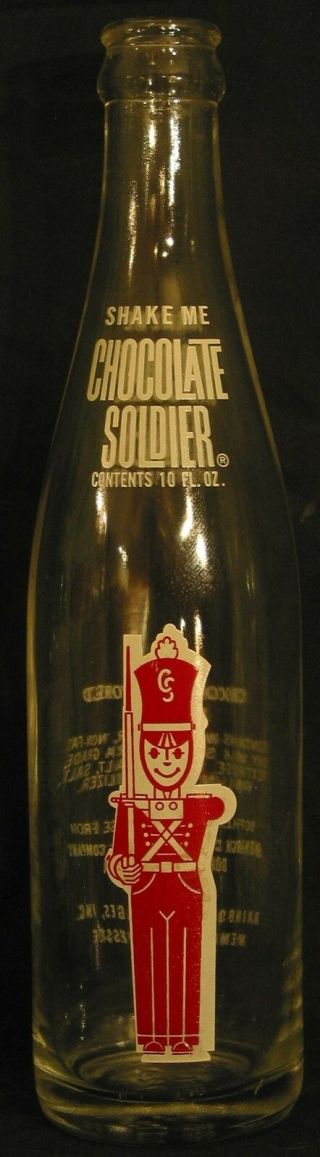 Chocolate Soldier Acl (r & W) Soda Bottle 10oz.  1967 Memphis,  Tennessee