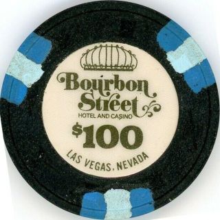$100 Chip From The Bourbon Street Casino In Las Vegas,  Nevada