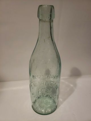 S.  Michelsohn - Blue Aqua Blob Top Bottle - Belmar,  Nj
