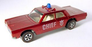1968 Mattel Hot Wheels Redline Fire Chief Cruiser Plymouth Fury Red Us