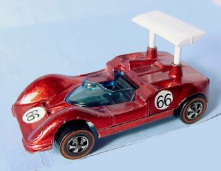 1969 Mattel Hot Wheels Redline Chaparral 2g Red No.  66 Hk Beauty
