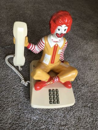 Rare 1980 Ronald Mcdonald Sitting Push Button Novelty Phone Telephone