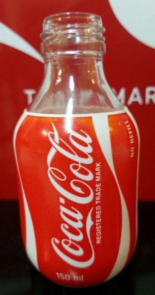 Vtg Xxx Rare Nos Never Circulated Coca - Cola Foreign Foam Label Bottle - 150 Ml