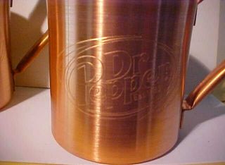 Set of 4 Embossed Solid Copper Dr.  Pepper Moscow Mule Mugs Cups RARE 8