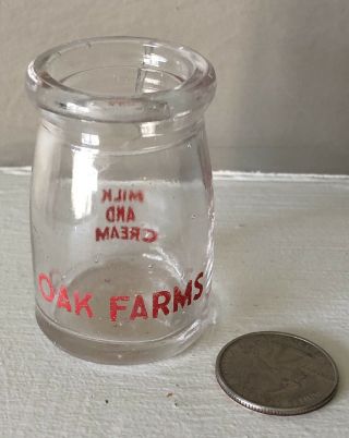Miniature Oak Farms Dairy Milk & Cream Bottle Advertising Salesman Sample 1 Oz X