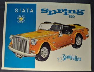 1969 Siata Spring 850 Sales Brochure Sheet 69