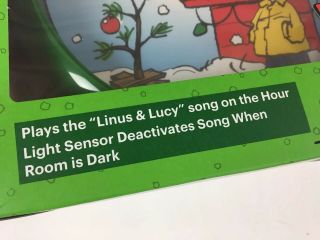 Peanuts Holiday Sounds Clock Hourly Christmas Linus & Lucy Light Sensor 2