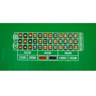 Green Roulette Casino Gaming Table Felt Layout With Instructions 24 " X36 "