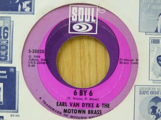 Earl Van Dyke & The Motown Brass Motown 45 6 By 6 Bw There Is No Greater Soul