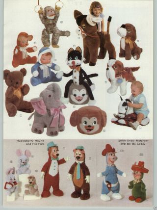 1961 Paper Ad 2 Pg Yogi Bear Huckleberry Hound Plush Stuffed Animal Toy
