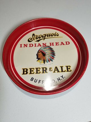 Vintage Iroquois Indian Head Beer Tray - - Buffalo,  Ny - - Colorful Headdress - -