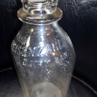 1952 Vintage Visit Meisenzahl Dairy Bar Glass Milk Bottle One Quart