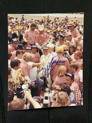 A J Foyt Signed Indy 500 Indianapolis 8 X 10 Photo Autograph Victory Circle 1977