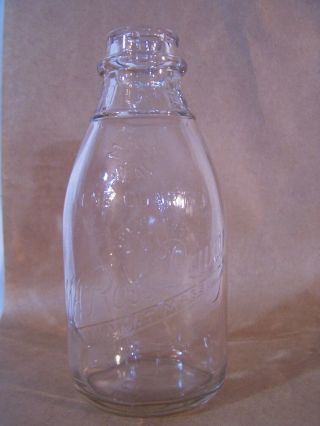Vintage Ross Dairy Farm Embossed Glass Milk Bottle Belmont Ma Quart Unusual