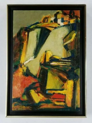 Mary Gehr (b.  1910) Chicago Vintage Mid Century Abstract Modernist Oil Painting