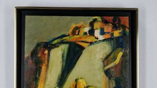 Mary Gehr (b.  1910) Chicago Vintage Mid Century Abstract Modernist Oil Painting 5
