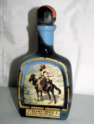 Vintage Jim Beam Collector Bottle Empty Decanter Frederic Remington Horse