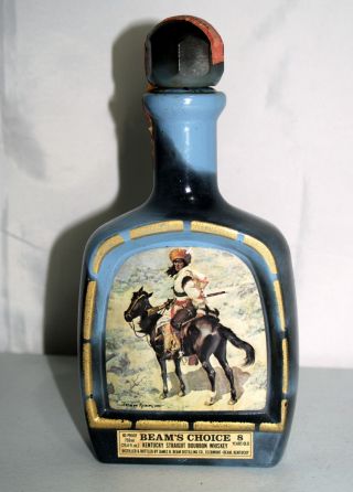 Vintage Jim Beam Collector Bottle Empty Decanter Frederic Remington Horse 2
