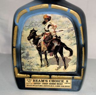 Vintage Jim Beam Collector Bottle Empty Decanter Frederic Remington Horse 3