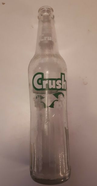 Rare Usa (evanston,  Illinois) " Crush " 16 Oz Embossed,  Green/white Acl - No Bar Code