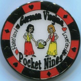 German Virgins - Pocket Nines Poker Card Guard Cover Protector 99 Nines