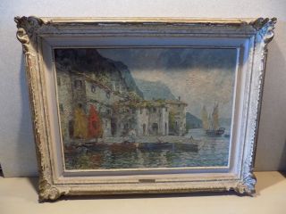 Antonio Bonini Impressionist Italy Oil On Canvas Signed Frame Early 20th Century