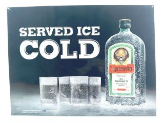 Jagermeister " Served Ice Cold " 24x18 " Metal 3d Sign Man Cave Bar
