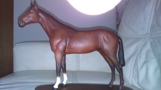 (rare) Race Horse Bois Roussel On Plinth By Royal Doulton,  Size 30cm/12.  5cm