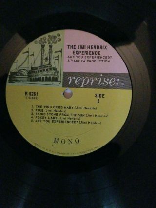 1967 Mono Pressing Jimi Hendrix Experience - Are You Experienced? Vg Vinyl