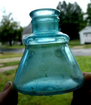 Dark Aqua Colored Cone Ink Bottle Emb Sanford 