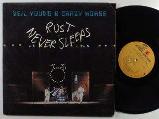 Neil Young & Crazy Horse Rust Never Sleeps Reprise Lp Vg,  Lyric Sheet Insert