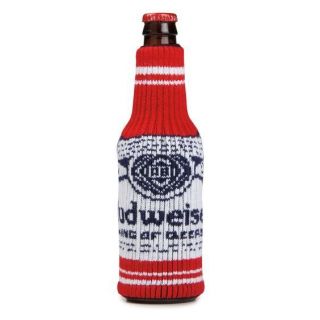 Budweiser Bottle Sweater Red (1) Multisize Coozie Beer Koozie Knit