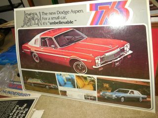 1976 Dodge Aspen Dealer Showroom Display Sign Poster 41x27