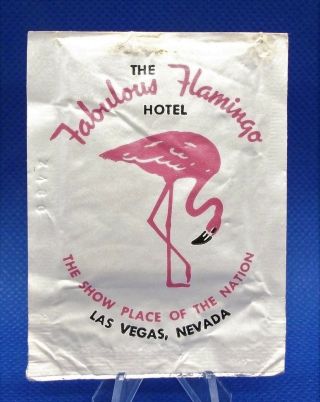 Vintage Flamingo Hotel Casino Las Vegas Nevada Wet - Nap Towelette Rare