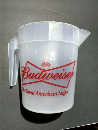 Large 64 Oz Plastic Budweiser Bud Light Pitcher Bar Beer Party Pong