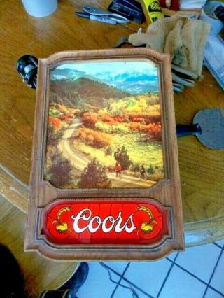 Vintage Coors Light Up Rocky Mountain Scene Beer Sign