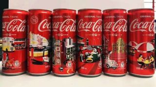 China 2019 Coca Cola Macao 70th City Can Of 6 Empty 330ml