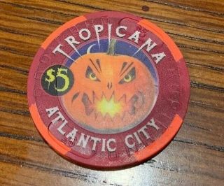Tropicana $5 Casino Chip Halloween 2000 Atlantic City Nj