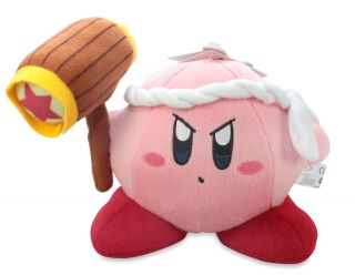 Real Official 6 " Hammer Kirby Plush Doll 1321 Stuffed Toy Licensed Little Buddy