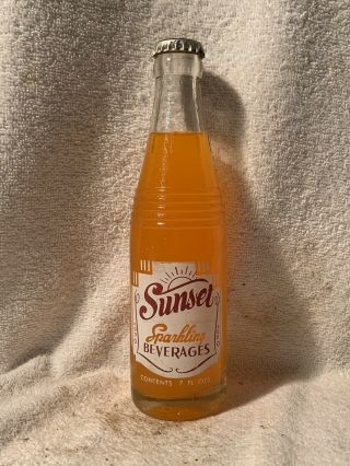 2 Full 7oz Sunset Orange And Cola Acl Soda Bottles