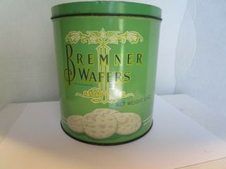 Antique 1924 Bremner Wafers Green Tin Box Cookie Tea Biscuit