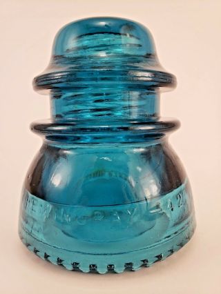 Cd 162 Blue Green Teal Hemingray - 42 Old Glass Insulator More Teal Than Picture