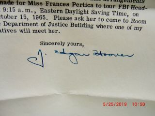 FBI Letterhead J.  Edgar Hoover Signed Letter from Sept.  1965 2