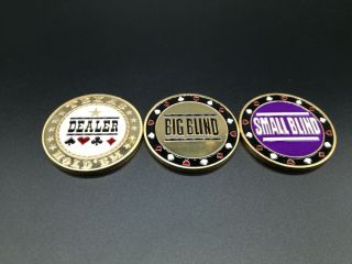 Big Blind,  Small Blind & Dealer Button,  Poker Buttons,  Texas Hold 