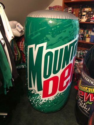 Mountain Dew Rain Logo 1996 Inflatable Can Over 4’ Tall Holds Air Man Cave