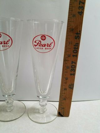 Vintage Pearl Beer Glass 4 footed Lager Glasses 2